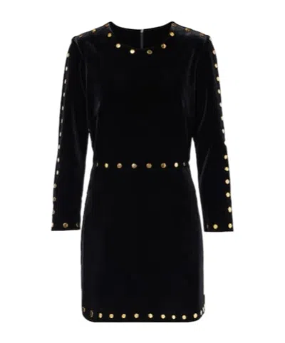 Dodo Bar Or Ska Velvet Minidress In Black