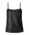 Dodo Bar Or Solid Color Leather Camisole In Multi