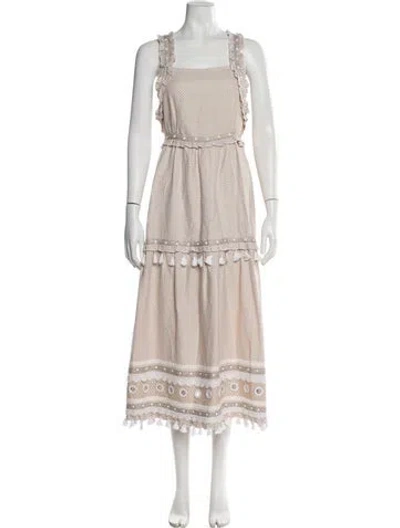 Pre-owned Dodo Bar Or Square Neckline Long Dress In Neutral