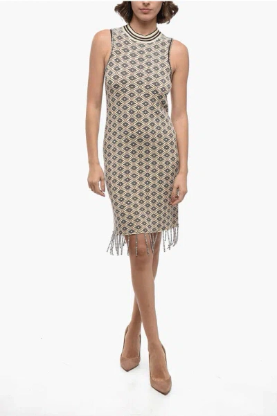 Dodo Bar Or Stretchy Geometric Mini Dress With Swarovski Application
