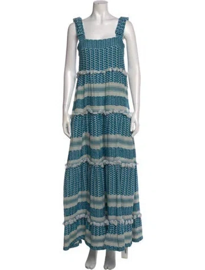Pre-owned Dodo Bar Or Striped Long Dress In Blue