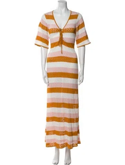 Pre-owned Dodo Bar Or Striped Long Dress In Multi
