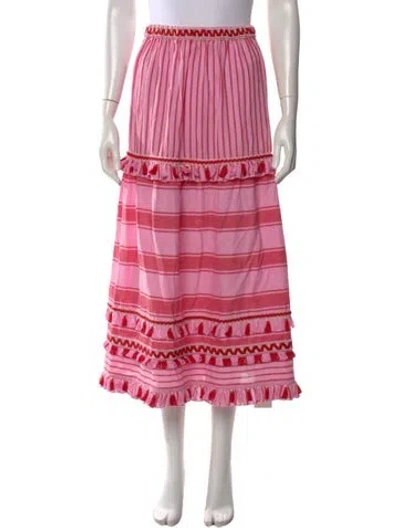 Pre-owned Dodo Bar Or Striped Midi Length Skirt In Pink