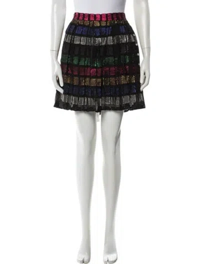 Pre-owned Dodo Bar Or Striped Mini Skirt In Black