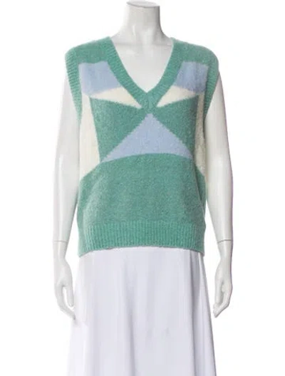 Pre-owned Dodo Bar Or Striped Vest In Green