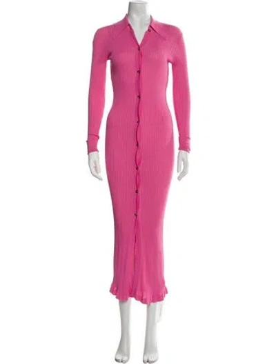 Pre-owned Dodo Bar Or V-neck Long Dress In Pink