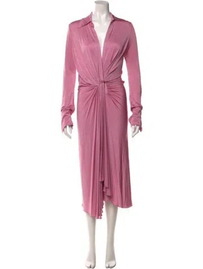 Pre-owned Dodo Bar Or V-neck Long Dress In Pink