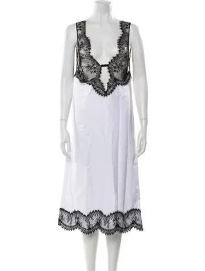Pre-owned Dodo Bar Or V-neck Midi Length Dress In Black/white