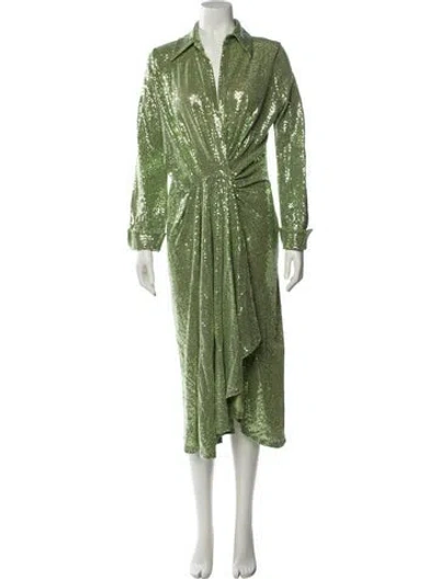 Pre-owned Dodo Bar Or V-neck Midi Length Dress In Green
