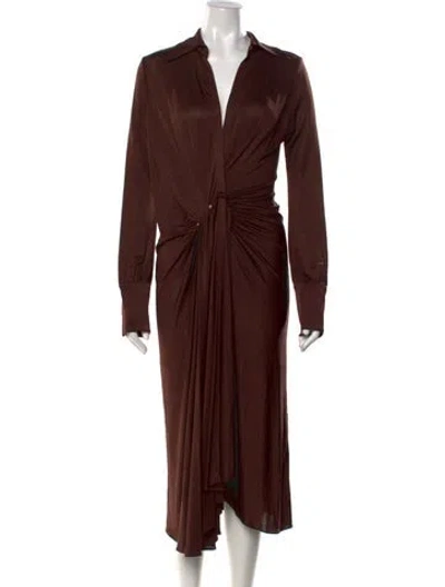 Pre-owned Dodo Bar Or V-neck Midi Length Dress W/ Tags In Brown