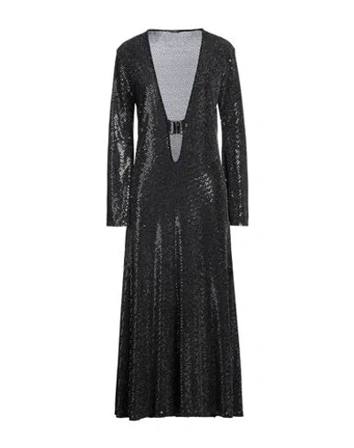 Dodo Bar Or Woman Midi Dress Black Size 10 Nylon, Metallic Fiber, Elastane