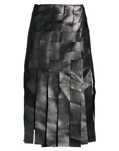 Dodo Bar Or Woman Midi Skirt Black Size 6 Leather In Multi