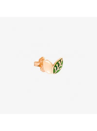 Dodo Earrings Mezzo Paio  Nature Dhb8004_leafs_0009r In Pink