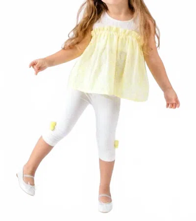 Doe A Dear Kids' Floral Ruffle Blouse In Pattern In Yellow