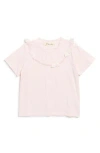 Doe A Dear Kids' Angel Wing Trim T-shirt In Pink