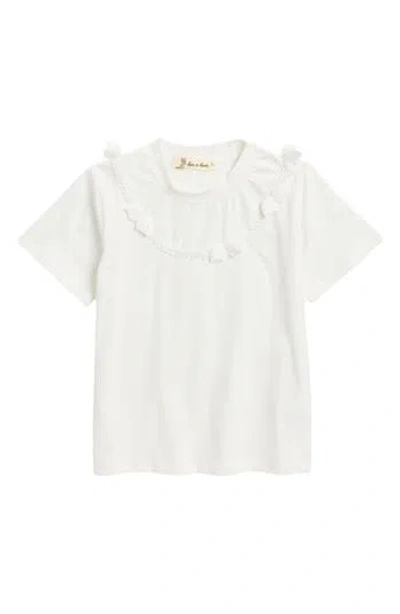 Doe A Dear Kids' Angel Wing Trim T-shirt In White