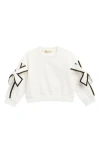 Doe A Dear Kids' Bow Sleeve Sweatshirt In White