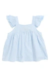 Doe A Dear Kids' Daisy Flutter Sleeve Top In Blue