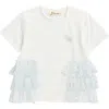 Doe A Dear Kids' Daisy Mesh Side Trim T-shirt In Blue