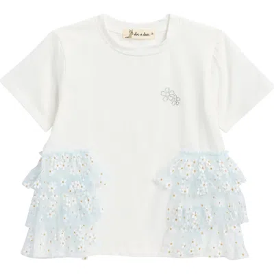 Doe A Dear Kids' Daisy Mesh Side Trim T-shirt In Blue