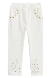 Doe A Dear Kids' Embellished Stretch Twill Pants In White