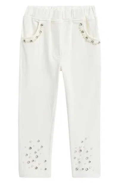 Doe A Dear Kids' Embellished Stretch Twill Pants In White
