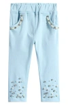 Doe A Dear Kids' Embellished Stretch Twill Pants In Blue
