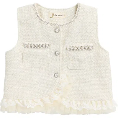 Doe A Dear Kids' Embellished Tweed Vest In Neutral