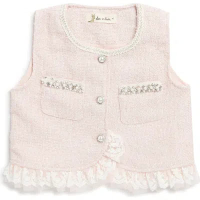 Doe A Dear Babies'  Kids' Embellished Tweed Vest In Pink