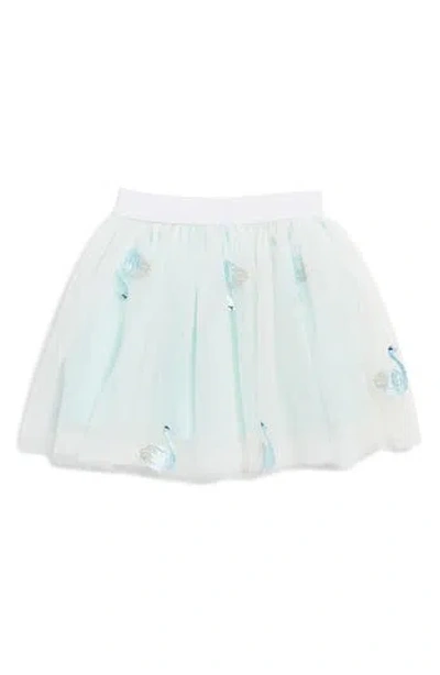 Doe A Dear Kids' Embroidered Swan Tutu Skirt In Aqua