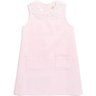 Doe A Dear Kids' Faux Pearl Crochet Flower Peter Pan Collar Dress In ...
