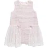 Doe A Dear Kids' Floral Lace Mesh Skirted Tweed Dress In Purple