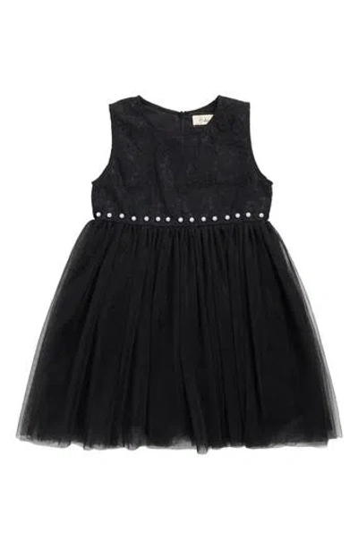Doe A Dear Kids' Lace Bodice Tulle Dress In Black