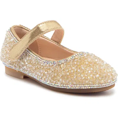 Doe A Dear Kids' Mary Jane Flat In Light Gold