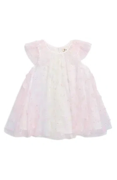 Doe A Dear Kids' Moon & Star Embellished Mesh Dress In White