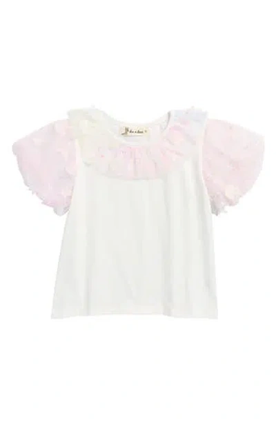 Doe A Dear Kids' Moon Star Embellished T-shirt In White