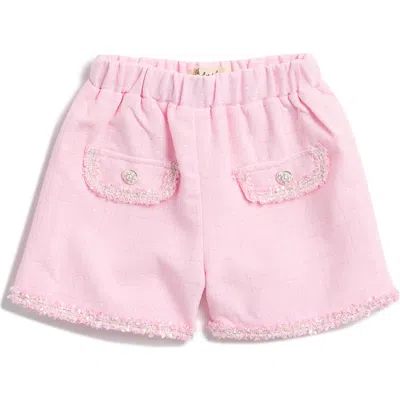 Doe A Dear Kids' Novelty Button Tweed Shorts In Pink
