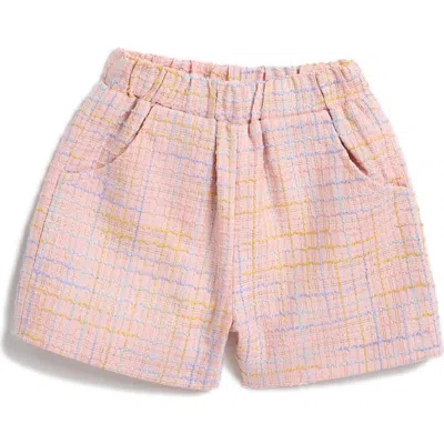 Doe A Dear Kids' Plaid Tweed Shorts In Pink