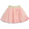 Doe A Dear Kids' Pompom Glitter Mesh Tutu Skirt In Pink