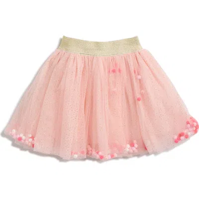 Doe A Dear Kids' Pompom Glitter Mesh Tutu Skirt In Pink