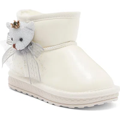 Doe A Dear Kids' Princess Bear Faux Fur Lined Boot In Beige