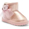 Doe A Dear Kids' Princess Bear Faux Fur Lined Boot In Pink