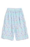 Doe A Dear Kids' Print Pleated Chiffon Pants In Blue