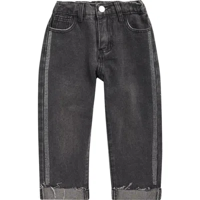 Doe A Dear Kids' Rhinestone Stripe Jeans In Gray