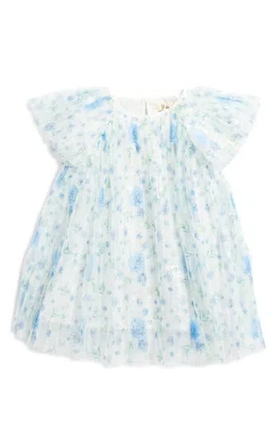 Doe A Dear Kids' Rose Pleated Dress In Blue