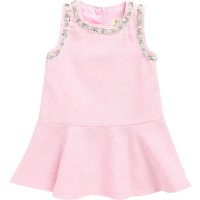 Doe A Dear Kids' Sequin Tweed Dress In Pink
