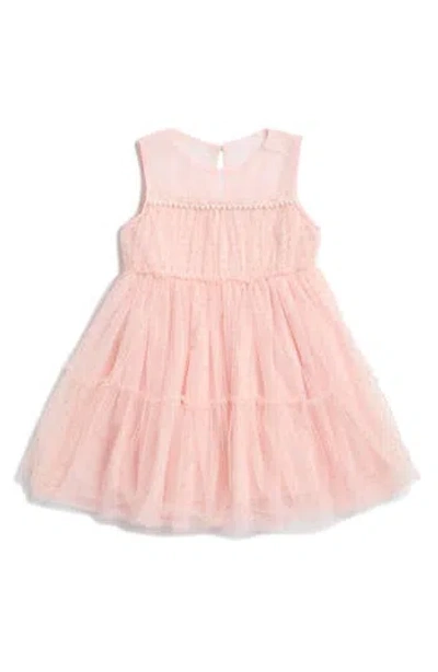 Doe A Dear Babies'  Kids' Sleeveless Dot Mesh Dress In Pink