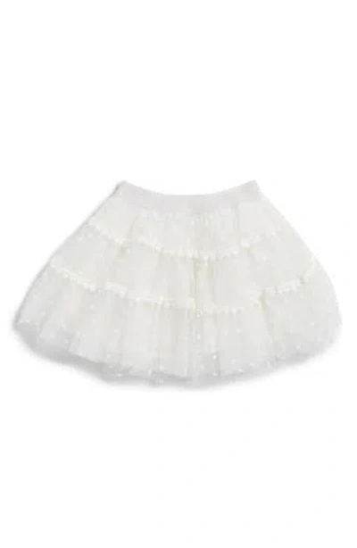 Doe A Dear Kids' Velvet Heart Mesh Tutu Skirt In White