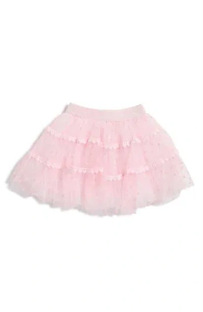 Doe A Dear Kids' Velvet Heart Mesh Tutu Skirt In Pink