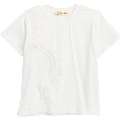 Doe A Dear Kids' Velvet Mesh T-shirt In White